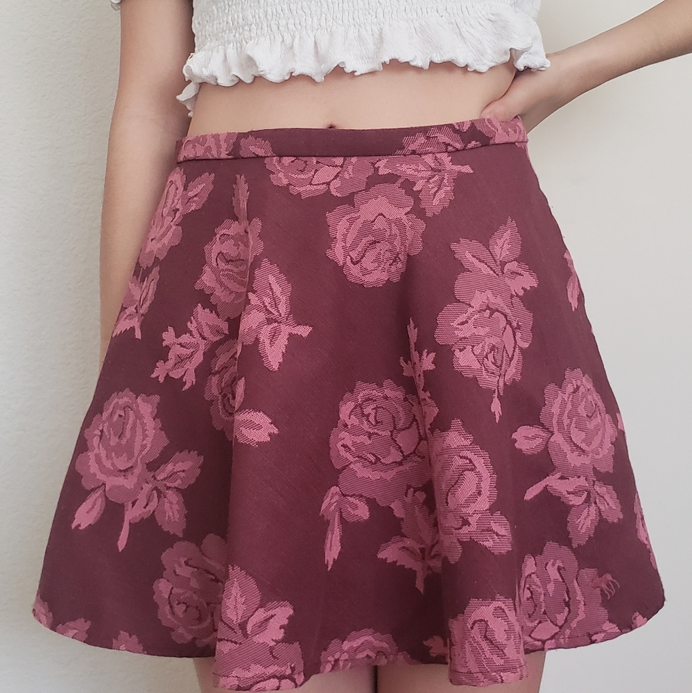 abercrombie & fitch floral mini skirt